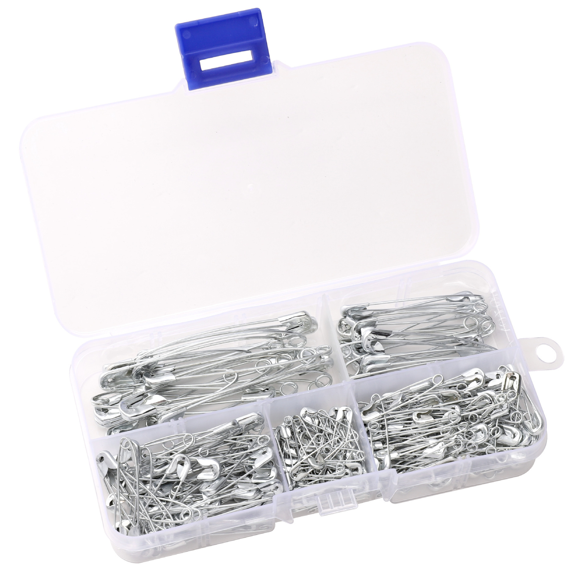 260 Pieces of Silver Nickel-Plated Pin Set, 5 Sizes, Handmade DIY Clothing Fixing Small Buckle Factory Direct Sale