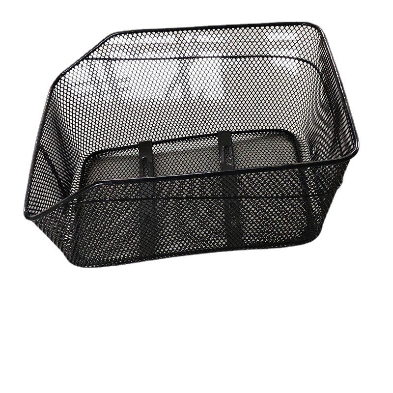 Rear shelf basket bicycle rear schoolbag basket pet basket metal storage basket student bicycle convenient basket