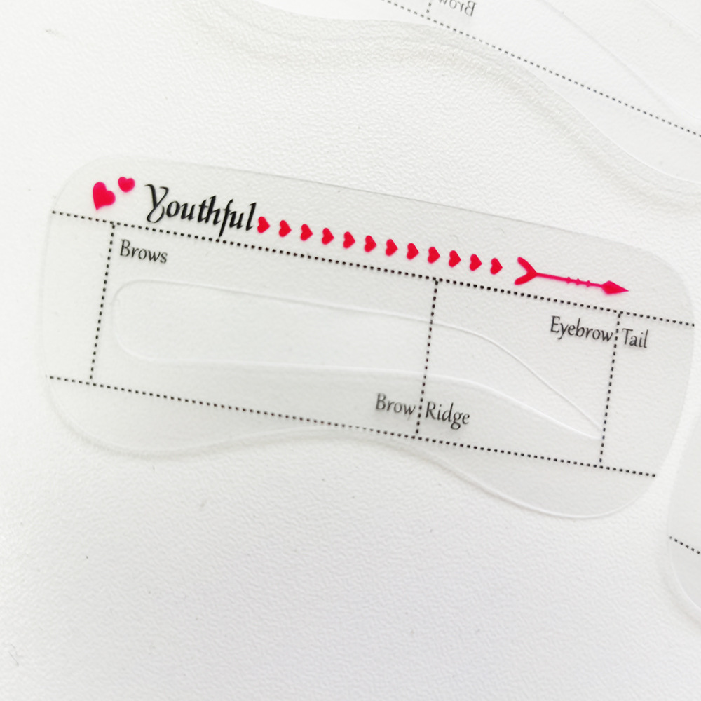 Cross-border hot sale 10pc silicone color novice eyebrow shaping artifact eyebrow card eyebrow drawing aid beauty tools European and American style