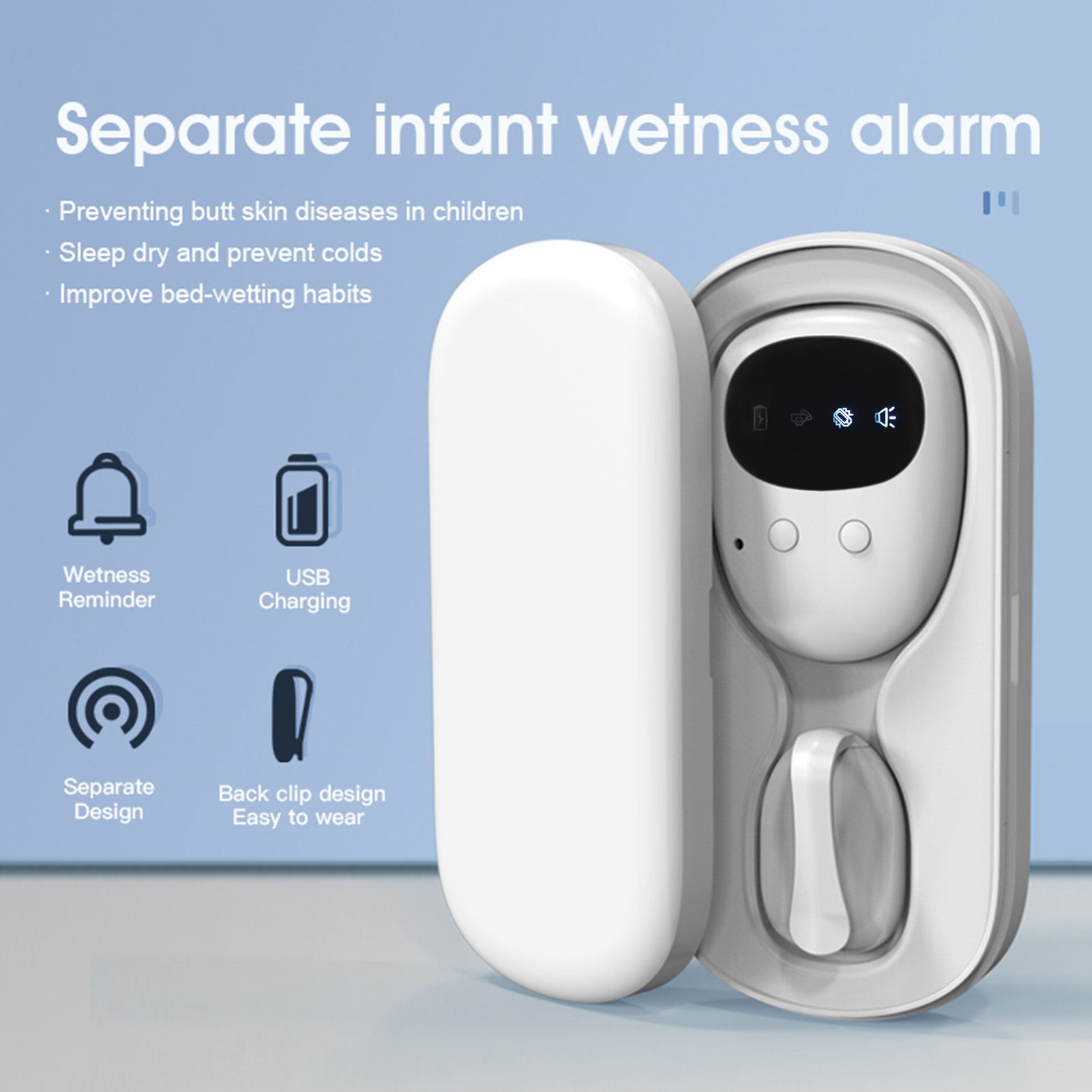 New Baby Wet Alarm Children Bedwetting Reminder Bedridden Elderly Wet Reminder Wireless Monitor