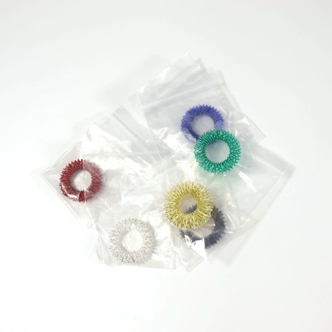 Colorful Finger Massager Massage Ring Fingertip Massager Decompression Vent Massage Ring in Stock