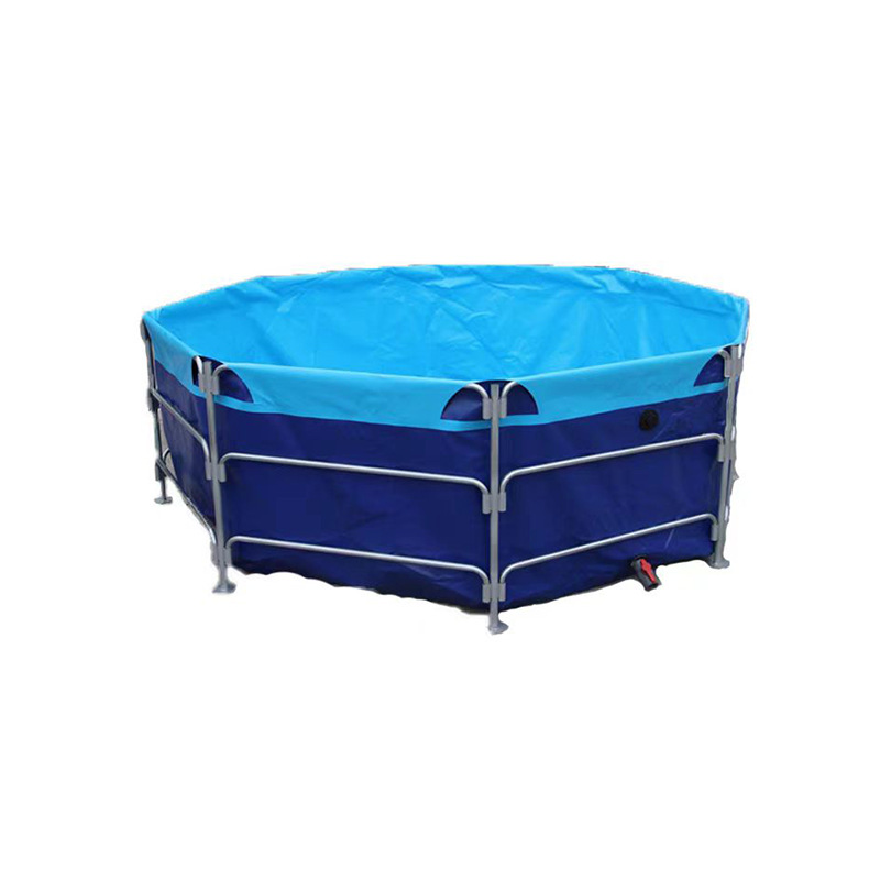 Square Thickened Water Tank with Stand, Outdoor Foldable Aquaculture Pond, Movable Canvas Fish Farming Bag
