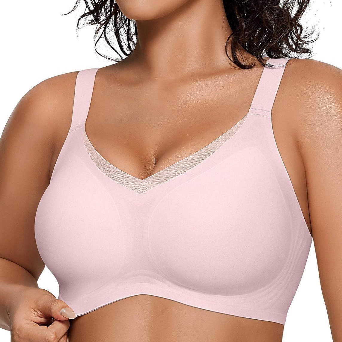 Oeak Womens Wireless Bras V Mesh Comfortable Bralette Suppor