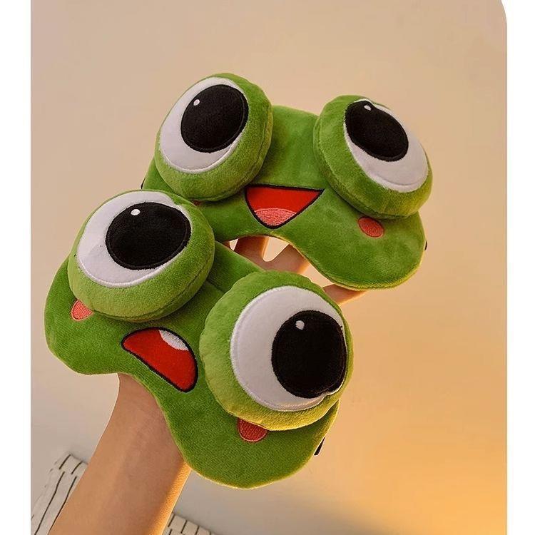 Funny Sleep Eye Mask Frog Light-Blocking Cartoon Cute Men and Women Ice Compress Children to Relieve Fatigue Students