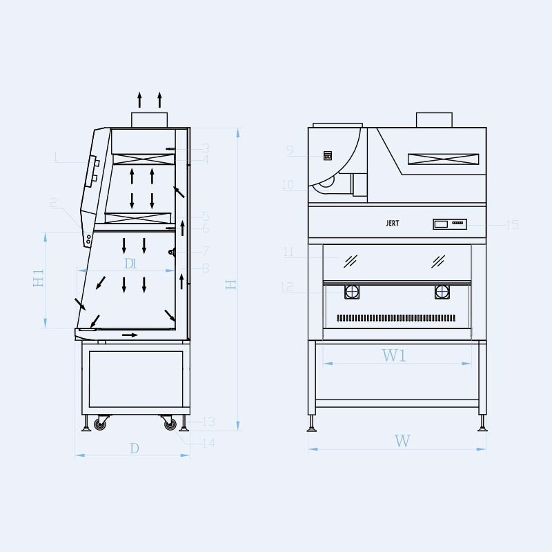Customized A2 Laboratory Safety Cabinet Purification Dust-Free Single and Double Ultra-Clean Workbench Half Row Full Row Biological Safety Cabinet
