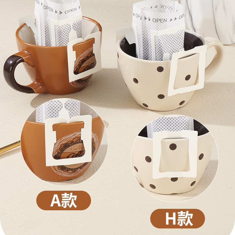 Hanging Ear Coffee Filter Paper Hand-Brewed Coffee Powder Filter Bag Thickeneded Material Food Grade Filter Bag Hanging Ear Drip Coffee Bag