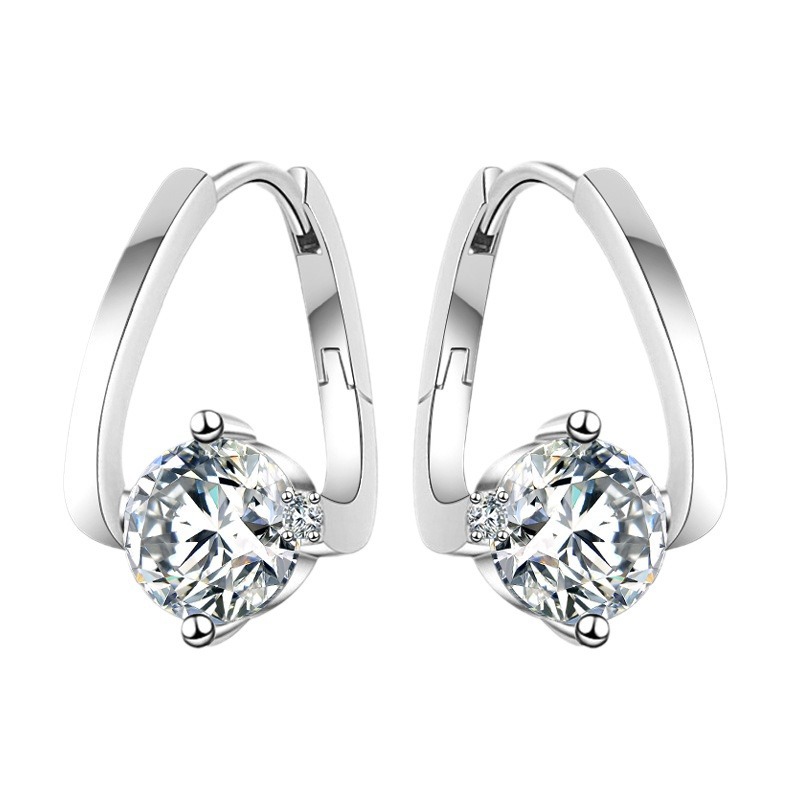 Moissanite Earrings S925 Sterling Silver Earrings, Feminine Style, New Live Broadcast, Douyin, One Piece Drop Shipping, Trendyy Sparkling