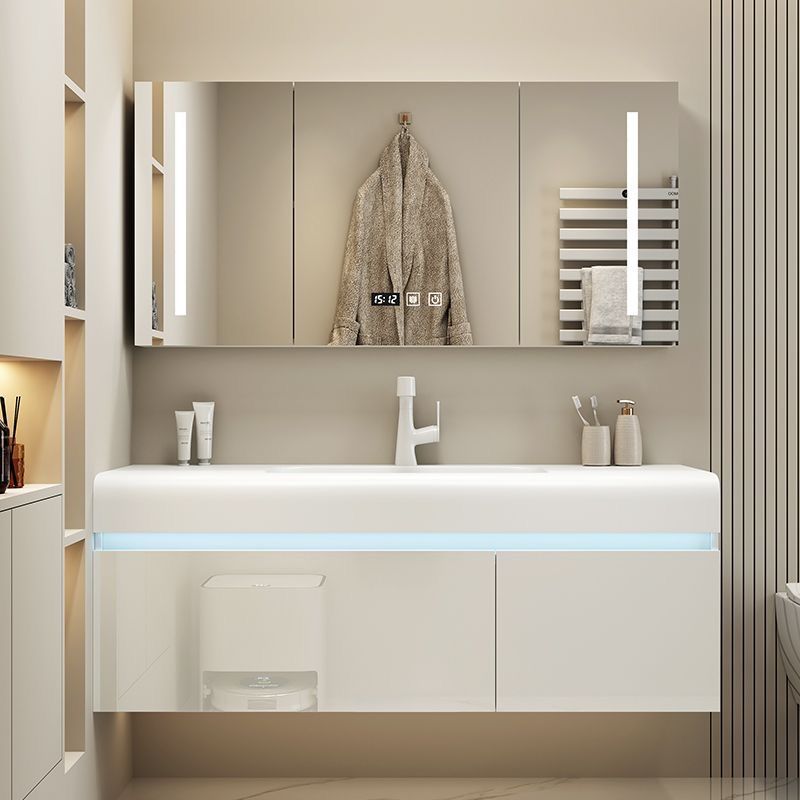 Light Luxury Modern Skin-Feel Integrated Bathroom Cabinet Simple Smart Bathroom Washroom Washbasin Combination