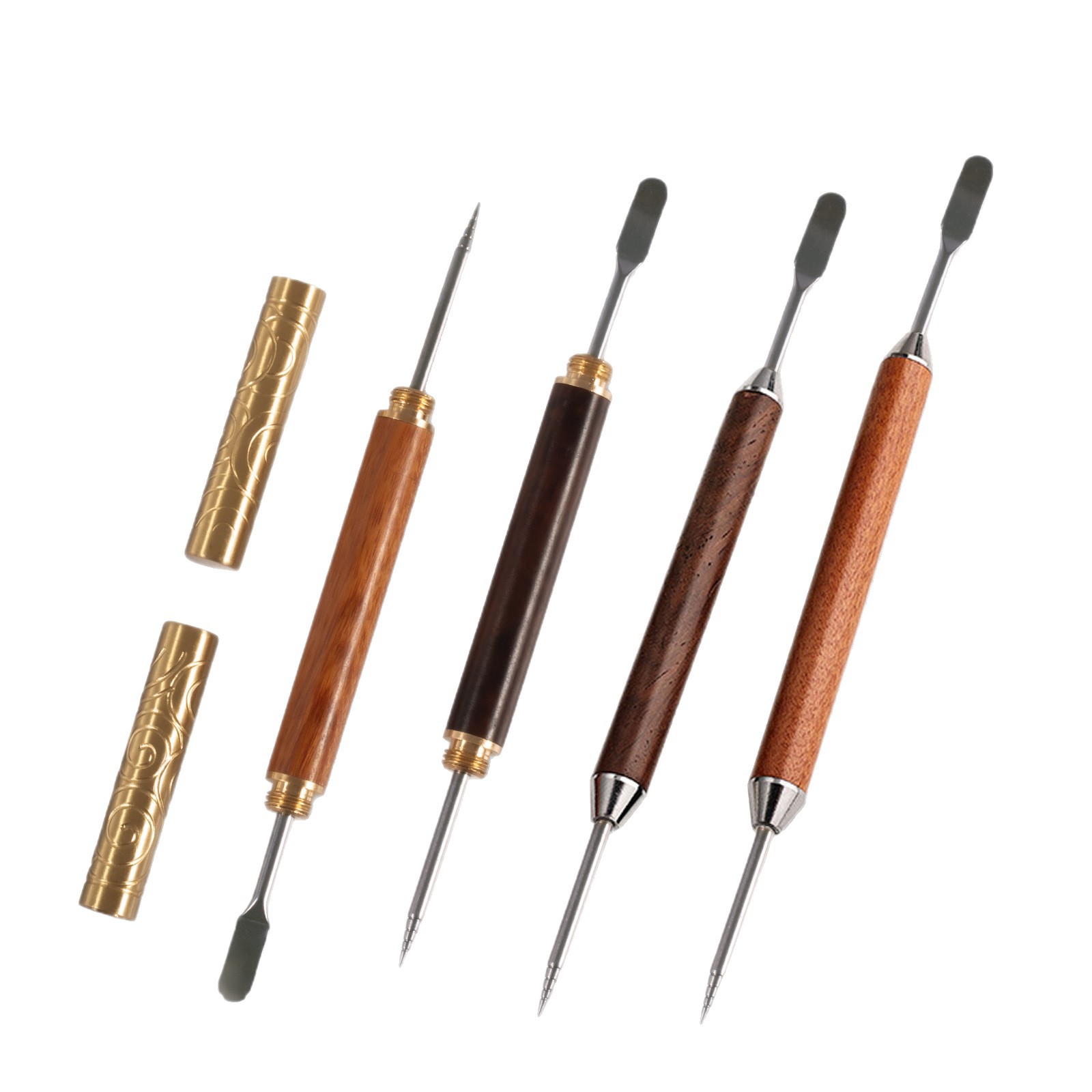 Source Factory Double-Headed Coffee Latte Art Needle Rosewood Sandalwood Carved Needle Fancy Latte Art Needle Carved Stick Latte Art