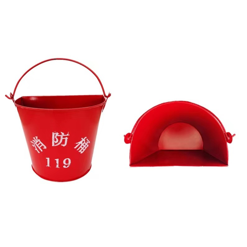 Fire Extinguisher Bucket, Semi-Circular Bucket, Iron Bucket, Yellow Sand Bucket, Gas Station Fire Equipment, Thickeneded Fire Bucket, 8L Fire Drill Special