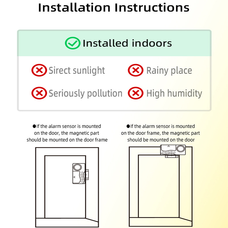 SF19 English cross-border simple door magnetic alarm doorbell refrigerator doors and windows door closing reminder anti-theft device battery