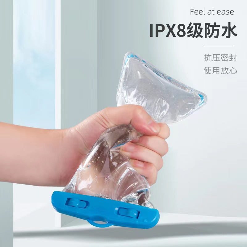 PVC transparent luminous mobile phone waterproof bag customized sealable touch screen luminous swimming drifting hot spring diving wholesale