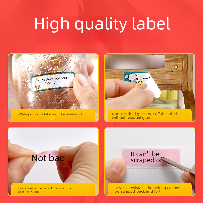 Jingchen d11 transparent pet waterproof sticker price thermal paper cosmetic cable jewelry name label paper