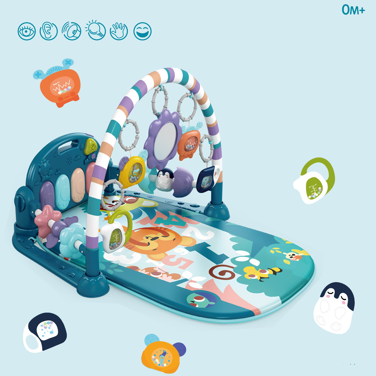 Cross-Border Pedal Piano Infant Toy Multi-Functional Fitness Stand Baby 0-6 Months Early Education Music Coaxing Artifact