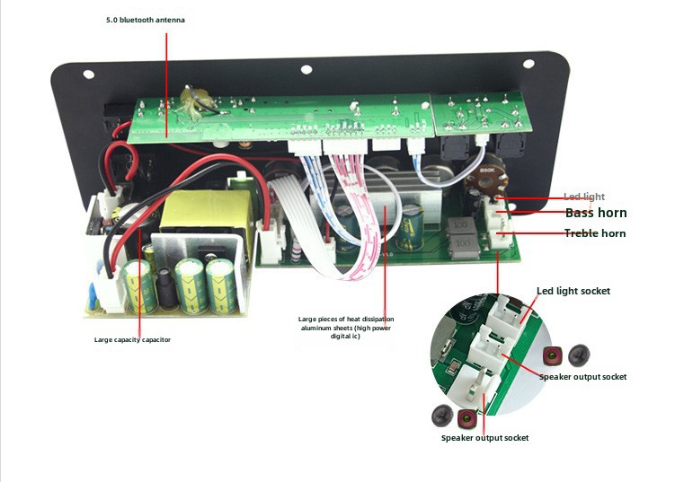 High-power 300W car Bluetooth power amplifier board home audio karaoke outdoor subwoofer power amplifier board