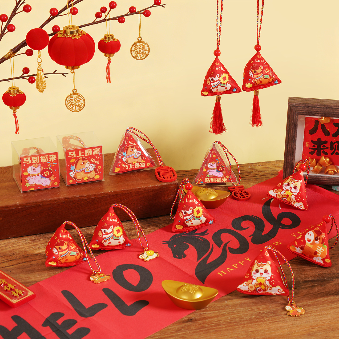 Year of the Horse Zodiac Small Pendant, Spring Festival Small Gift, New Year Decoration, Small Sachet, Year of the Horse Cultural and Creative Company Event Gift for Students