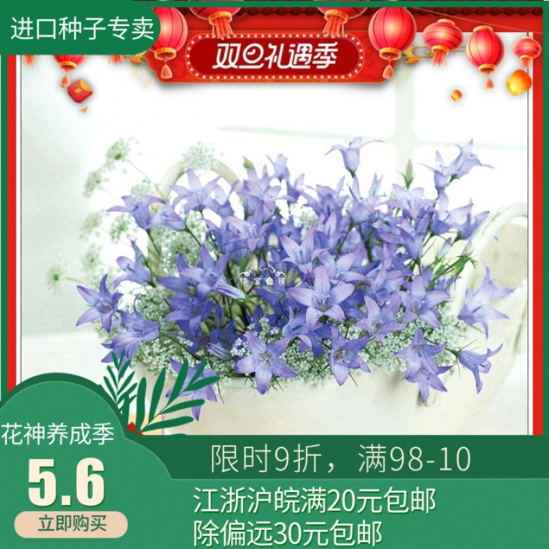 Семена цветов Юйдзи Саката, импортированные из Японии, свежие, для срезки, колокольчик, небесно-голубые 5 капсул