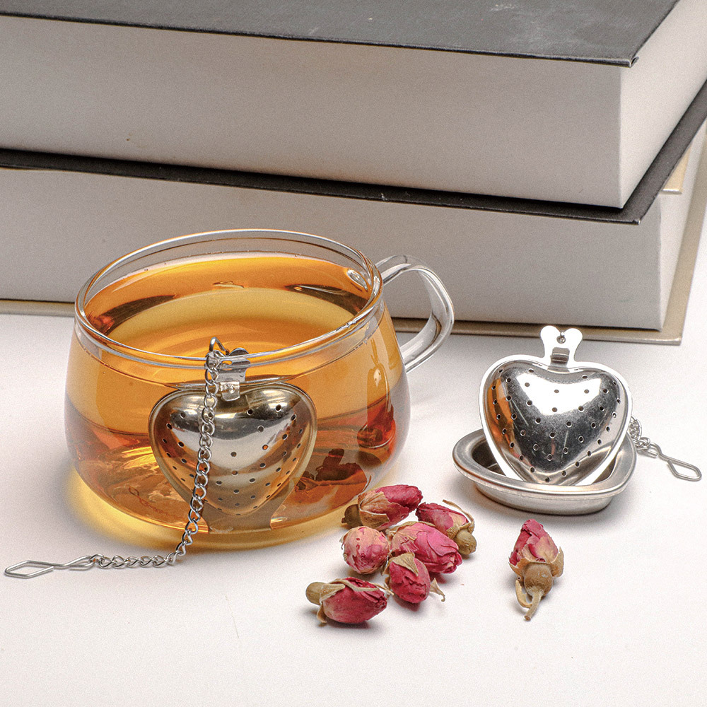 в наличии, фильтр для чая в форме сердца из нержавеющей стали 304, современный простой чайный фильтр, цепочка для чая, фильтр для пузырькового чая