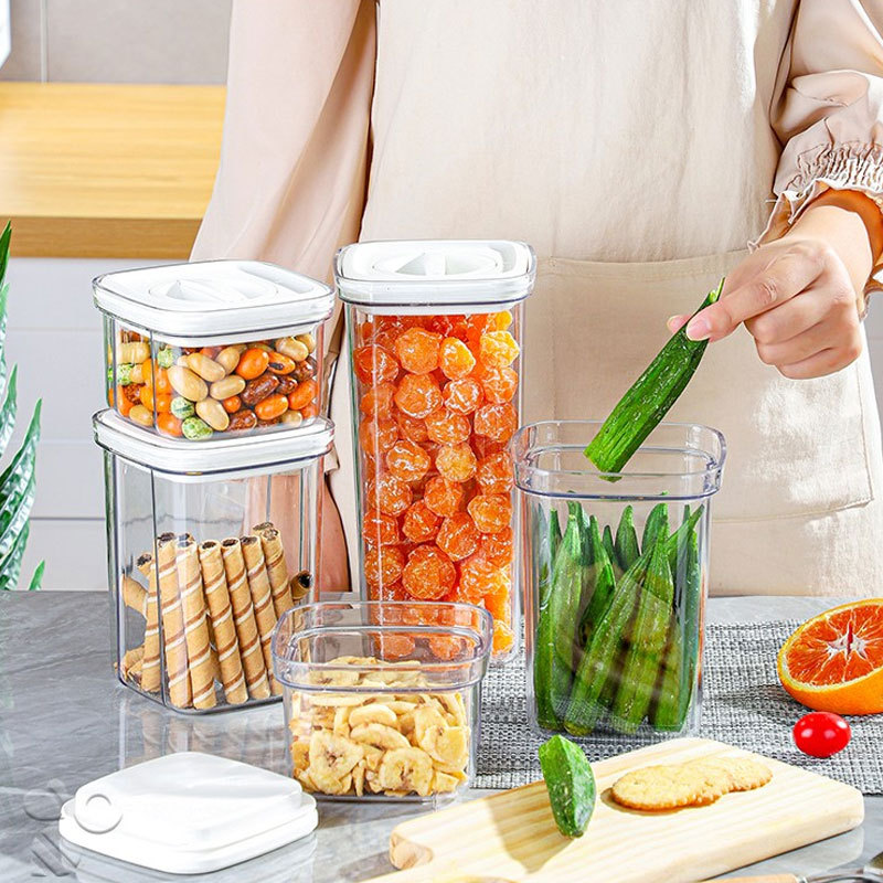 Cross-Border Rotating Sealed Jar Kitchen Storage Jar Moisture-Proof Special Storage Jar Pet Food Packaging Box Home Storage