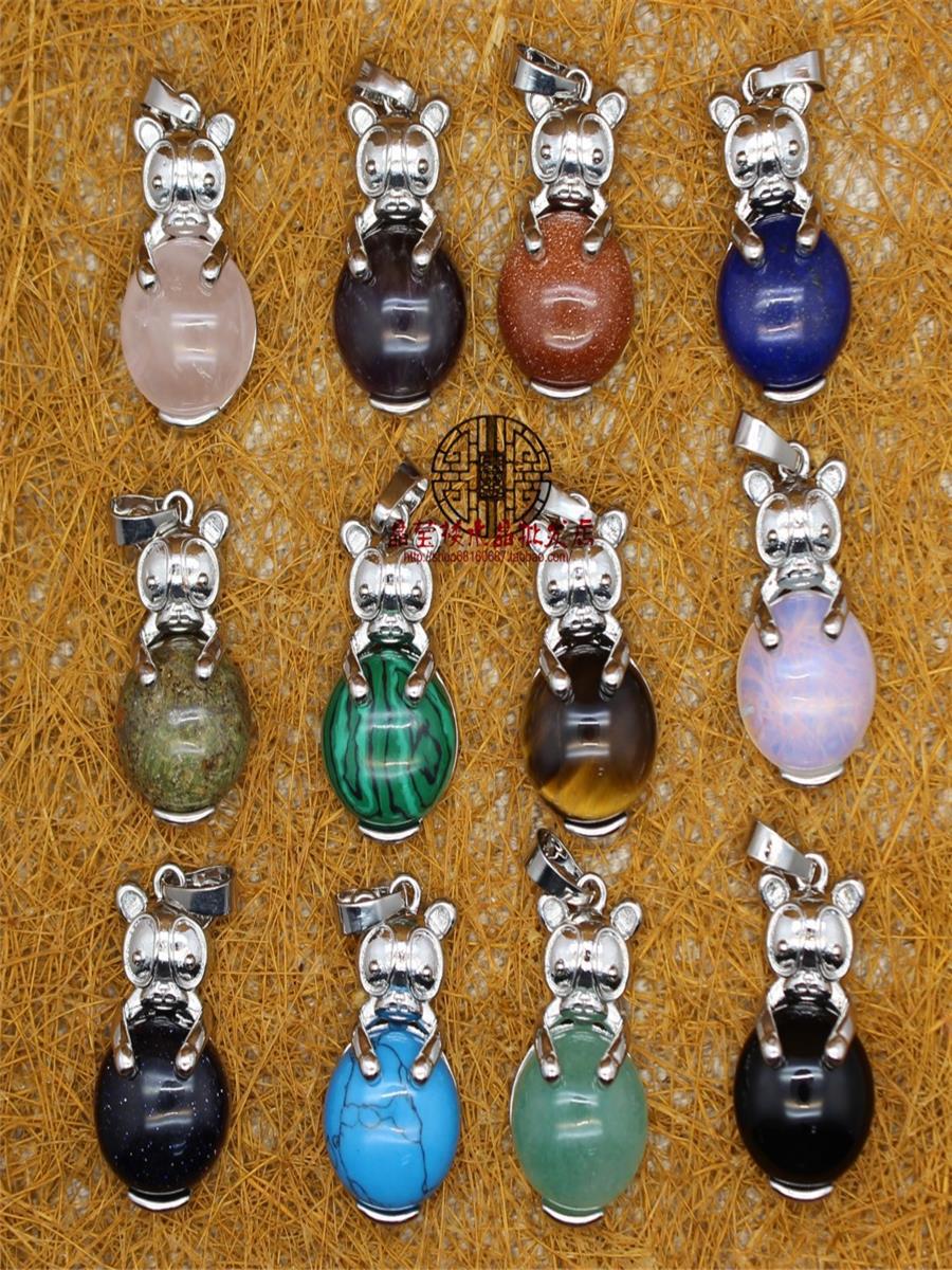 Manufacturer's Origin Crystal Personalized Ol Red Panda Pendant Flower Green Stone Necklace Yiwu Cross-Border Jewelry Jewelry