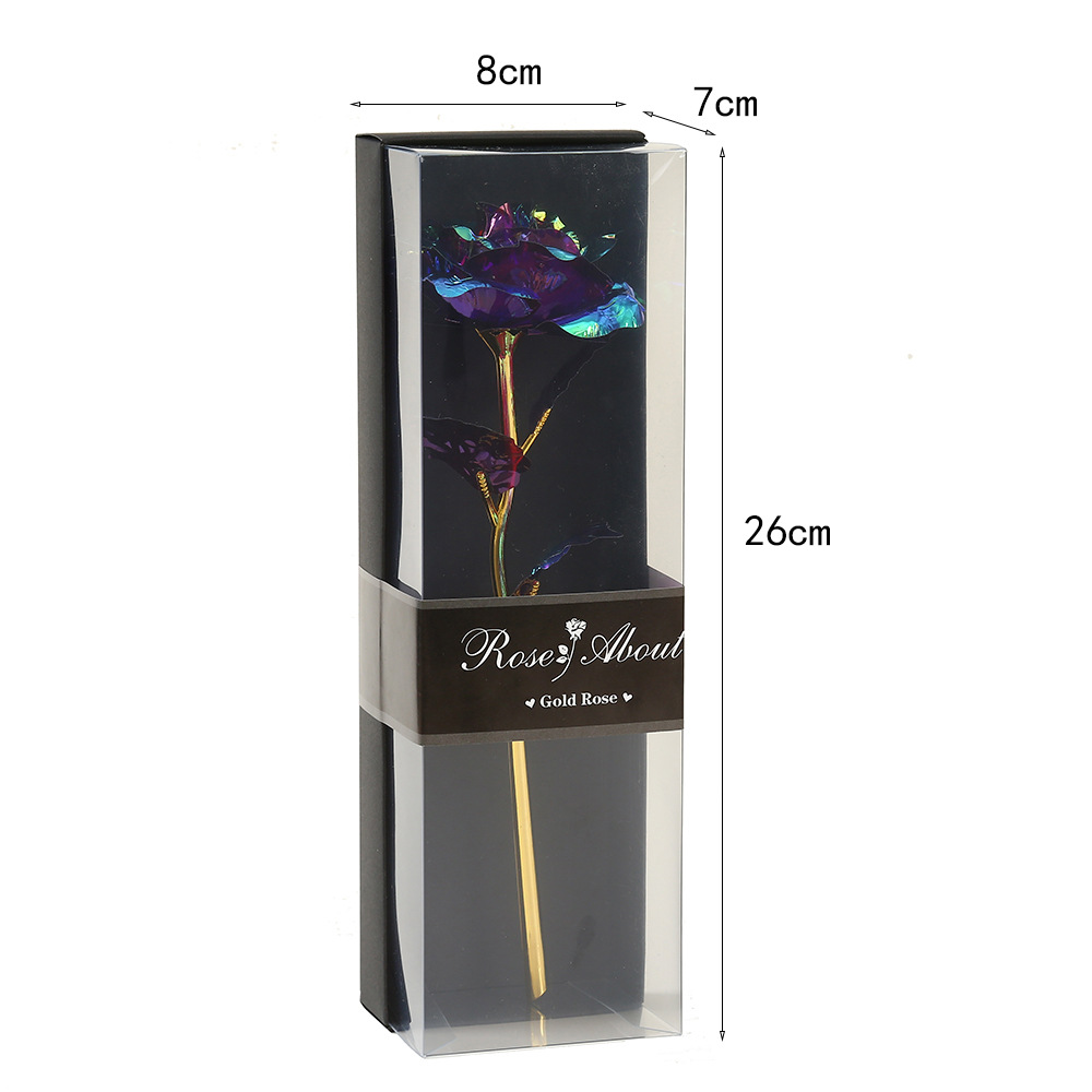 Creative Valentine's Day Gift Colored Gold Colorful Gold Foil Flower New Tanabata Gift Gift Box Simulation Rose