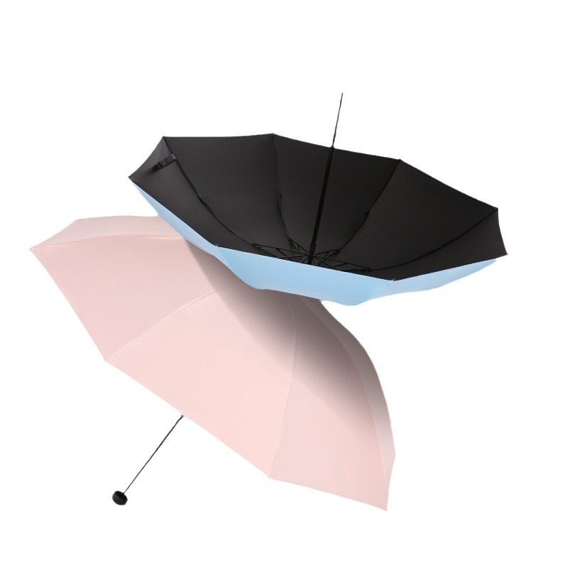 Sun Protection Anti-Uv Parasol Light Small Foldableing Portable Vinyl Parasol Rain or Shine Umbrella Men and Women Sunny Umbrella