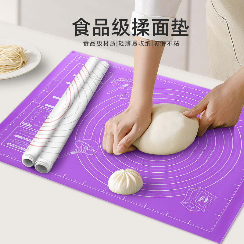 Cross-border hot sale thickened baking mat special silicone pad kneading mat extra large size 45*60 kneading mat with scale