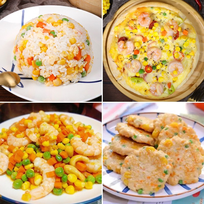 Aiford assorted vegetable grain 500g vegetable salad corn grain carrot green bean fried rice fried pizza quick-frozen