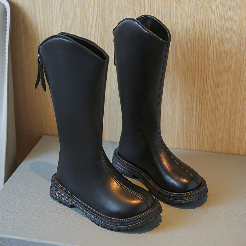 Girls' Shoes Winter Kidsren's Boots Spring & Fall Kidsren's Shoes Baby Long Boots 2025 New Girls High Boots Fleece-Lined Boots