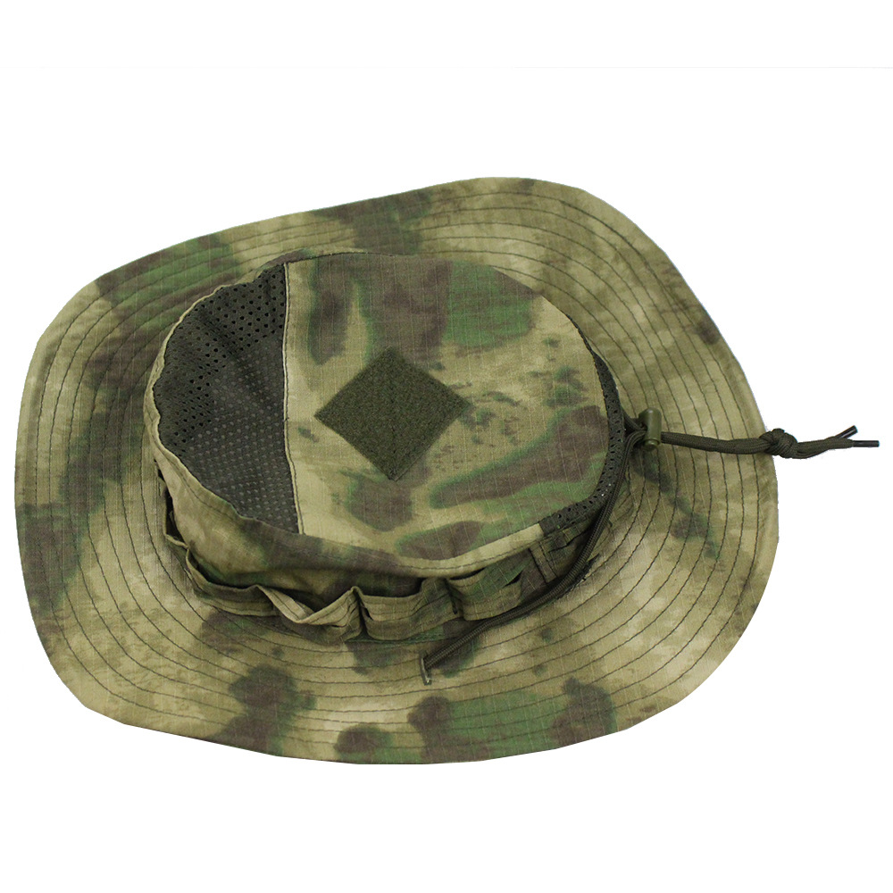 New Camouflage Bennie Hat Tactical Big Brim Round Hat Summer Outdoor Mountaineering Camping Fishing Sunshade Fisherman Hat
