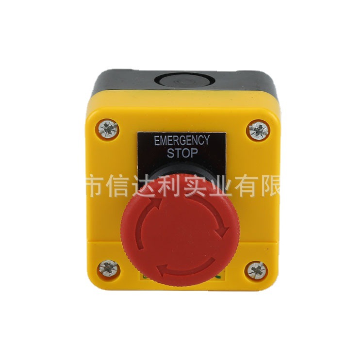 Customized 1-Hole Red Mushroom Head Waterproof Elevator Machine Tool Start-Stop Switch Emergency Stop Button Box with Protective Cover