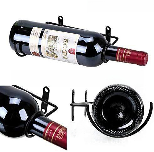 Simple Single Bottle Wall-Mounted Wine Rack Red Wine Bottle Display Rack Metal Hanging Wine Rack