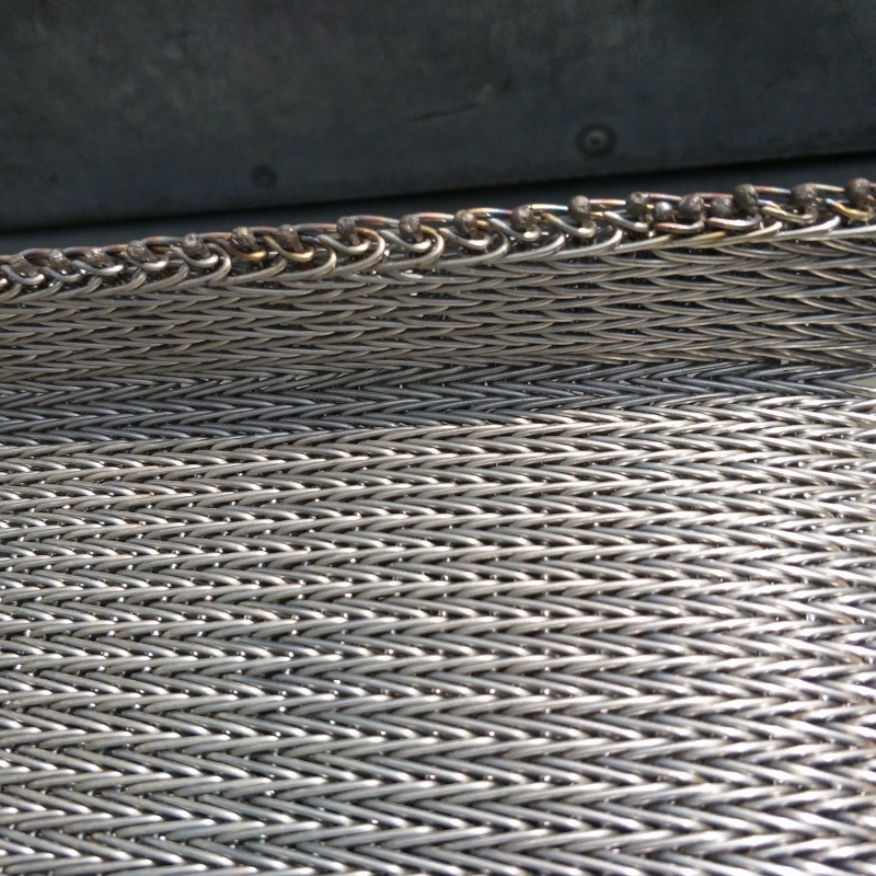 High-Temperature Resistant Stainless Steel Herringbone Encrypted Conveyor Belt for Food Machinery, Conveyor Belt Assembly Line, Physical Manufacturer
