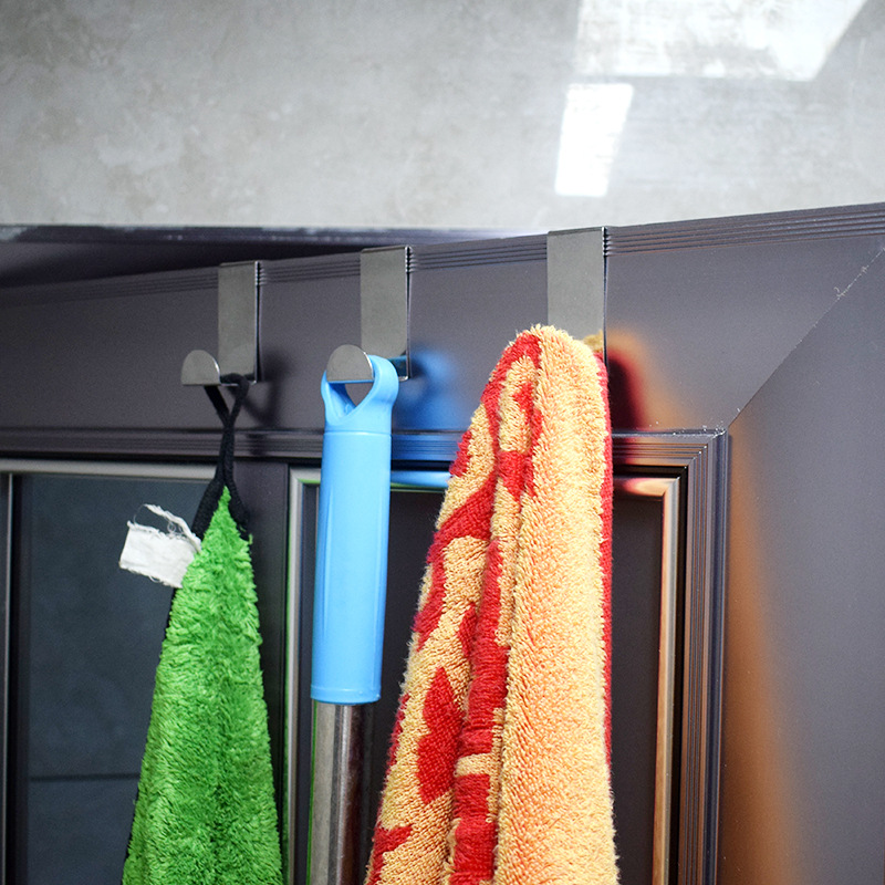 Stainless Steel Hook Z-Shaped Hook Flat Hook Office Desktop Drawer Partition Screen Flat Cabinet Door Back Hook