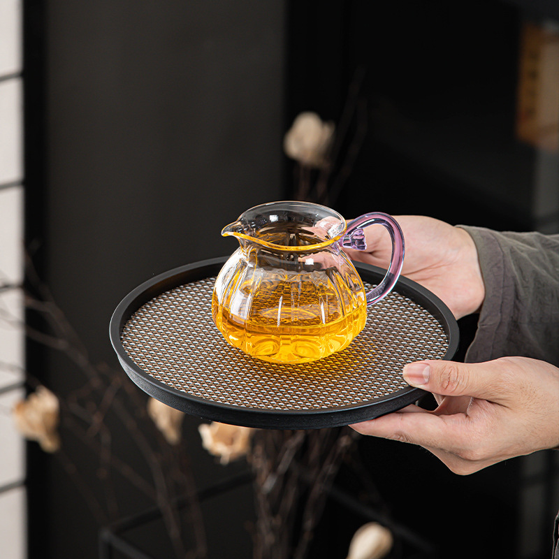 Small Dry Bubble Tea Tray Household Retro Style Bamboo Wooden Tea Cup Tray Afternoon Tea Table Tea Tray Coaster Non-Slip