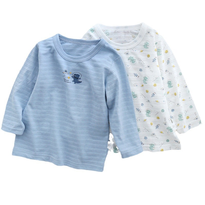 Summer Birthday City Thin Japanese Style Children's Long Sleeve Top Pure Cotton Class a Bamboo Cotton for Boys and Girls