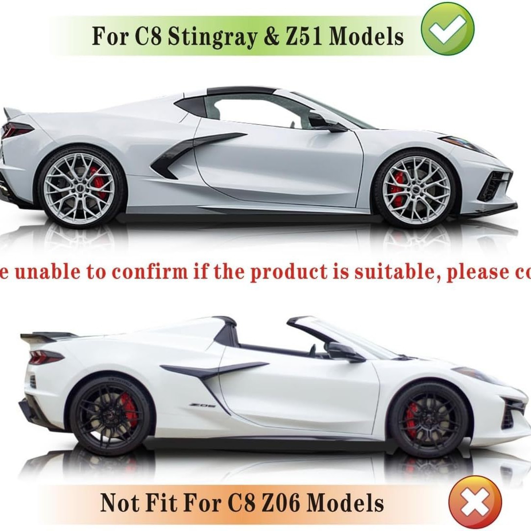 20-24 Chevrolet Corvette C8 Tail Corvette C8 Tail Front Shovel Side Skirt Blind Front Shovel