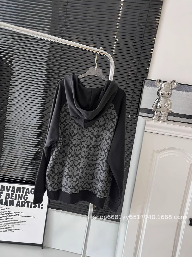 Kaojia Autumn and Winter New Classic CH Old Flower Full Print Casual Loose All-match Men's and Women's Zipper Hooded Sweat