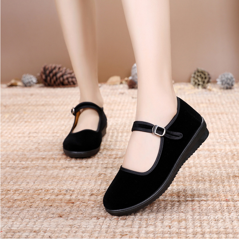 Обувь из старого Пекина для женщин, плоские нескользящие рабочие туфли для отелей, танцевальные туфли, оптовая продажа