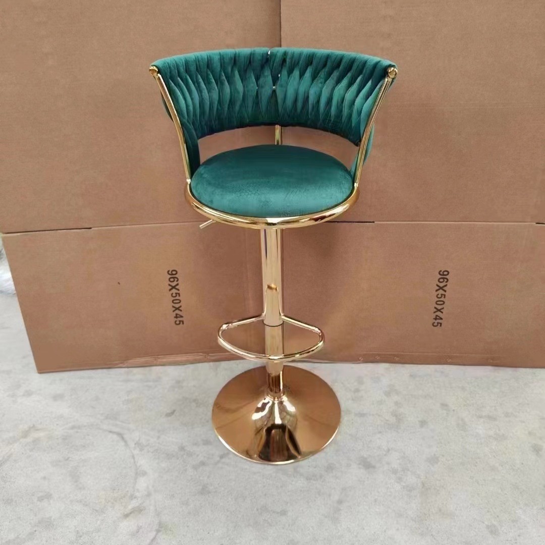 Golden Bar Chair Nordic Light Luxury Lifting Rotating Bar Chair Modern Simple Bar Chair Home High Stool Front Desk Chair