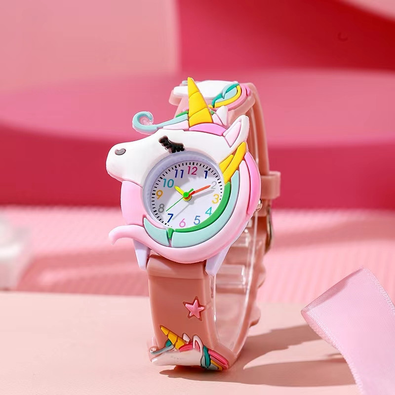 Kids' watch Children's Cute Boys and Girls Watch 3D Silicone Band Watch Unicorn Children's Cartoon Watch