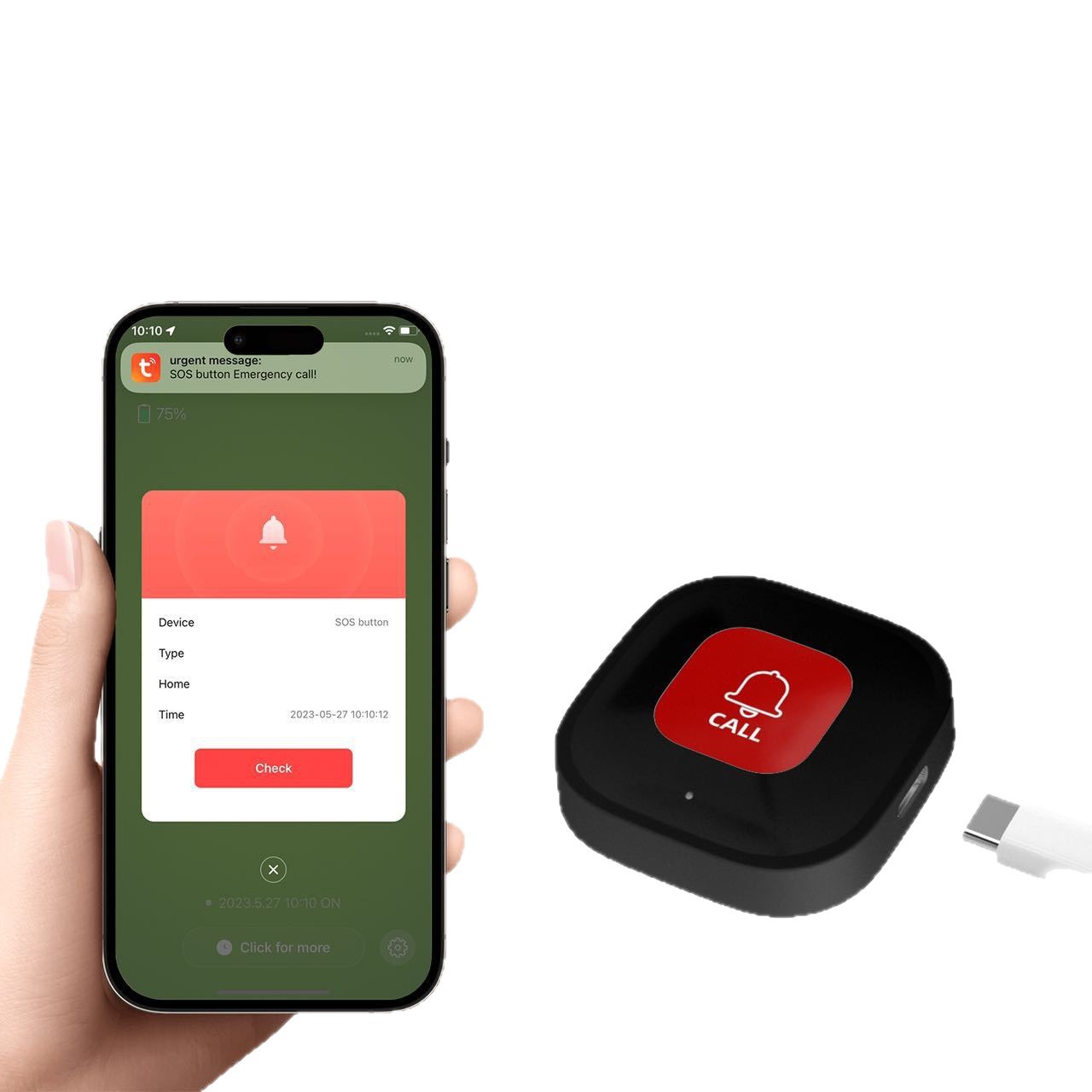 Tuya Wifi Emergency Button Sos Elderly Pager Wireless Emergency Call Button One-Click Help Nursing Home