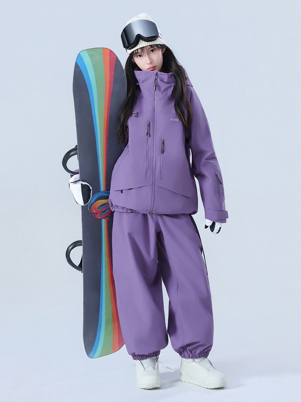Ski Suit Set for Women and Men, Waterproof and Thickened Full-Glue Professional Snow Suit Top and Pants Set 3L Color Matching
