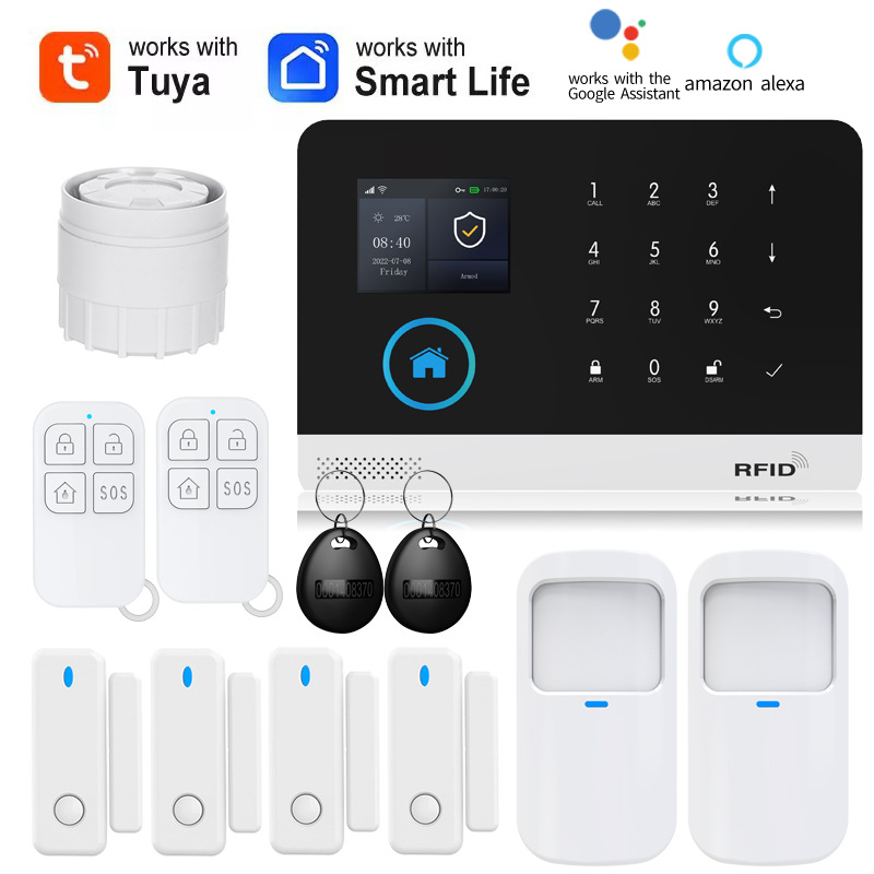 Система безопасности Gsm Wifi с защитой от кражи, датчик движения, магнитный датчик двери, управление через Alexa Tuya