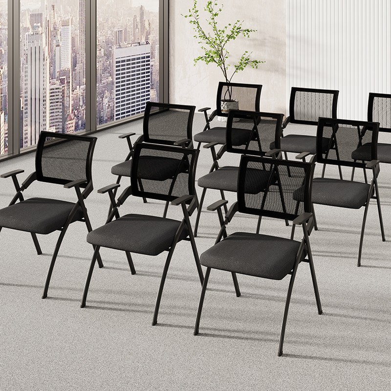 Folding Conference Room chair mesh training folding chair with writing board table Board learning table and chair integrated office training Chair