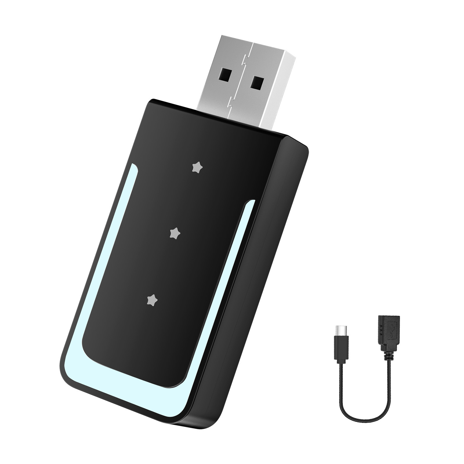 Foreign trade original car wired CarPlay to wireless CarPlay external module (black)