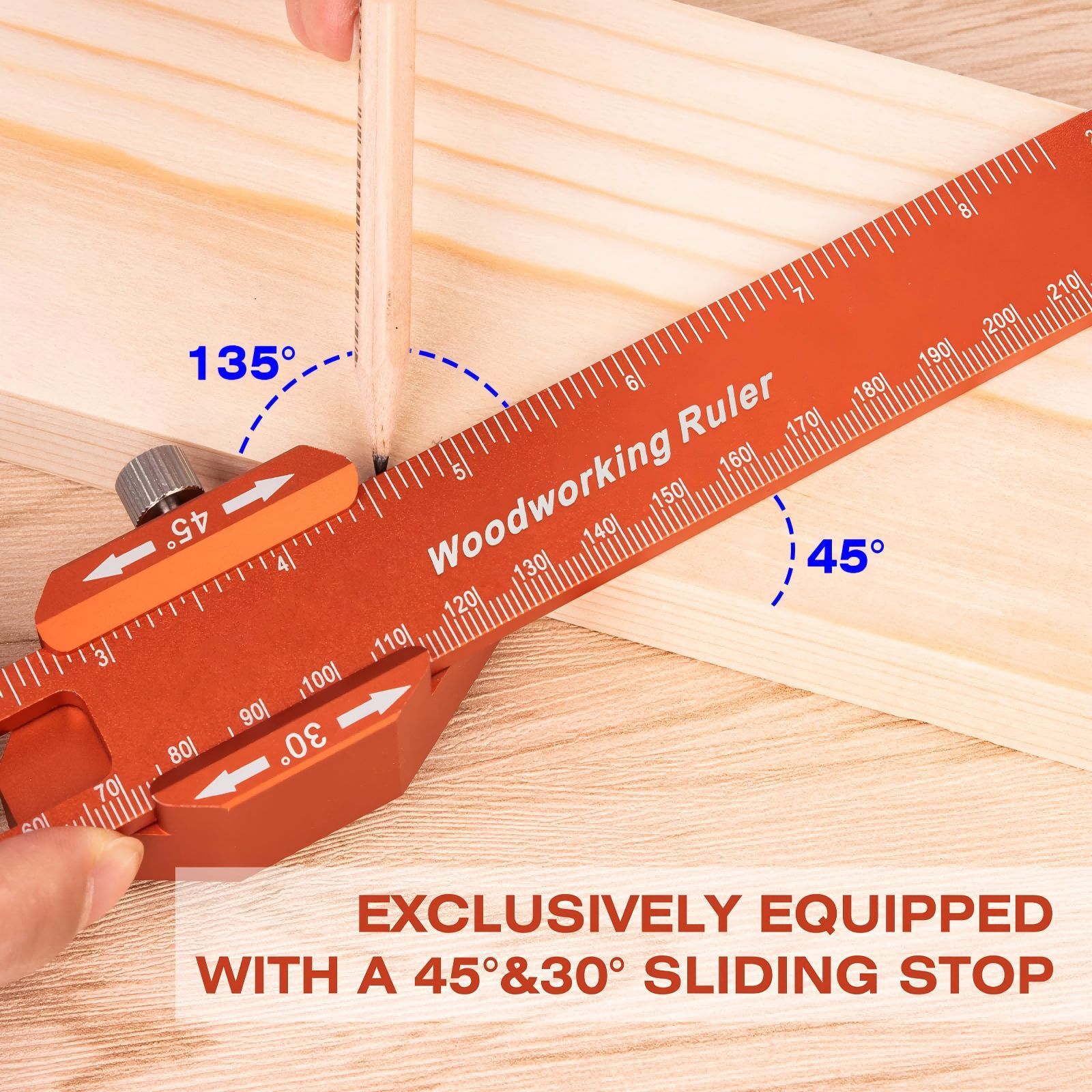 Precision Woodworking Pocket Ruler Woodworking Scribing Positioner Multifunctional Measuring Auxiliary Tool