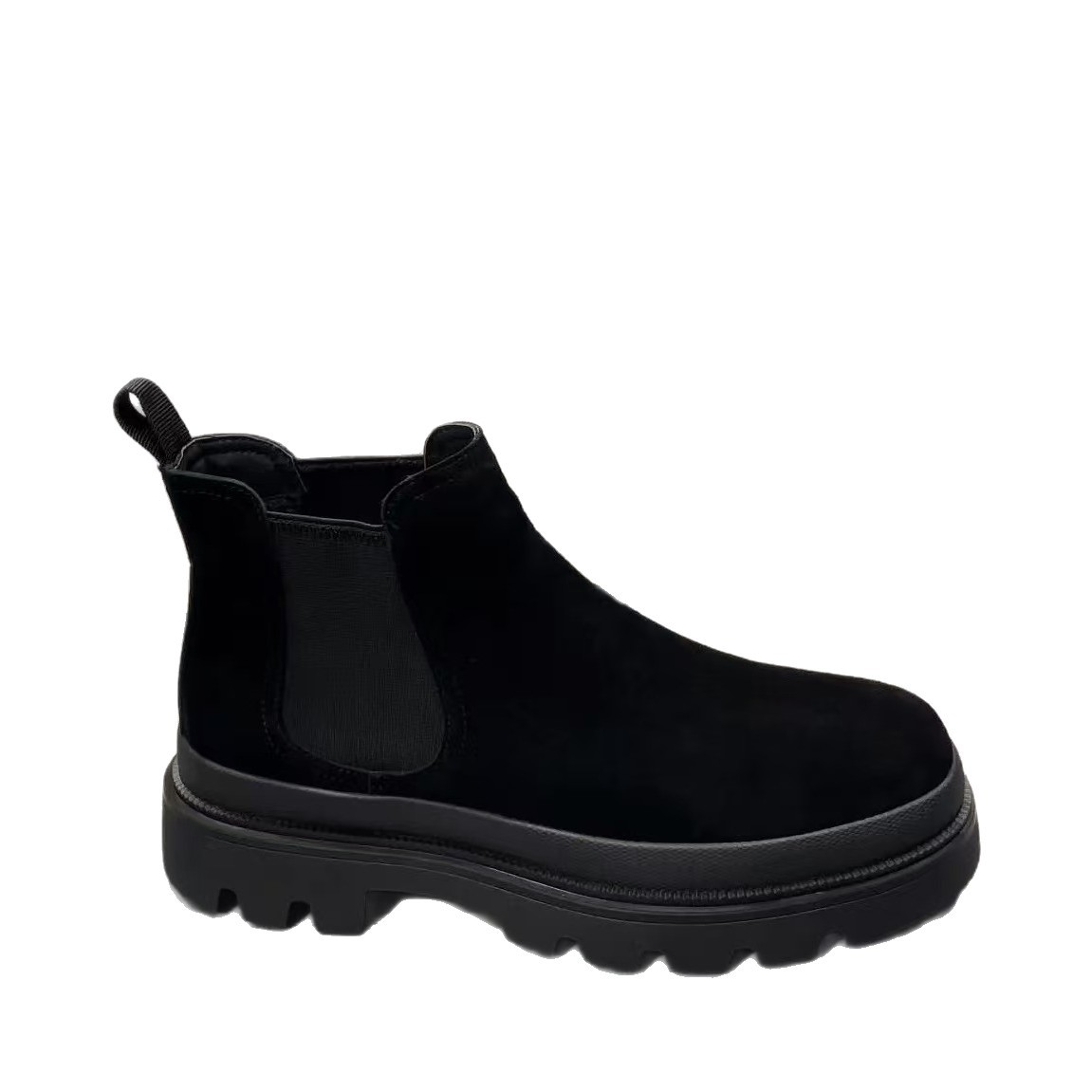 Martin Boots for Men 2025 New Chelsea Work Boots Men's Short Boots with Fleece Lining Warm High-Top Winter Suede Leather Shoes