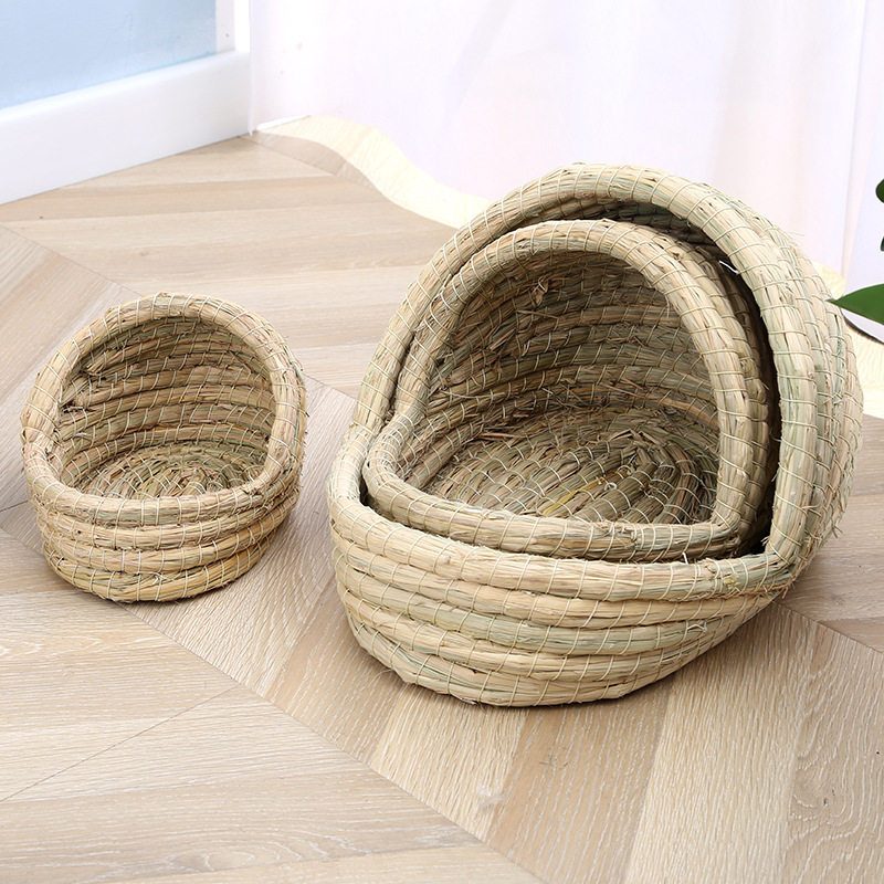 Rabbit Grass Nest, Rutin, Chicken, Guinea Pig, Straw Shelter Nest, Chinchilla, Squirrel Breeding Nest, Hand-Woven, Suitable for All Seasons