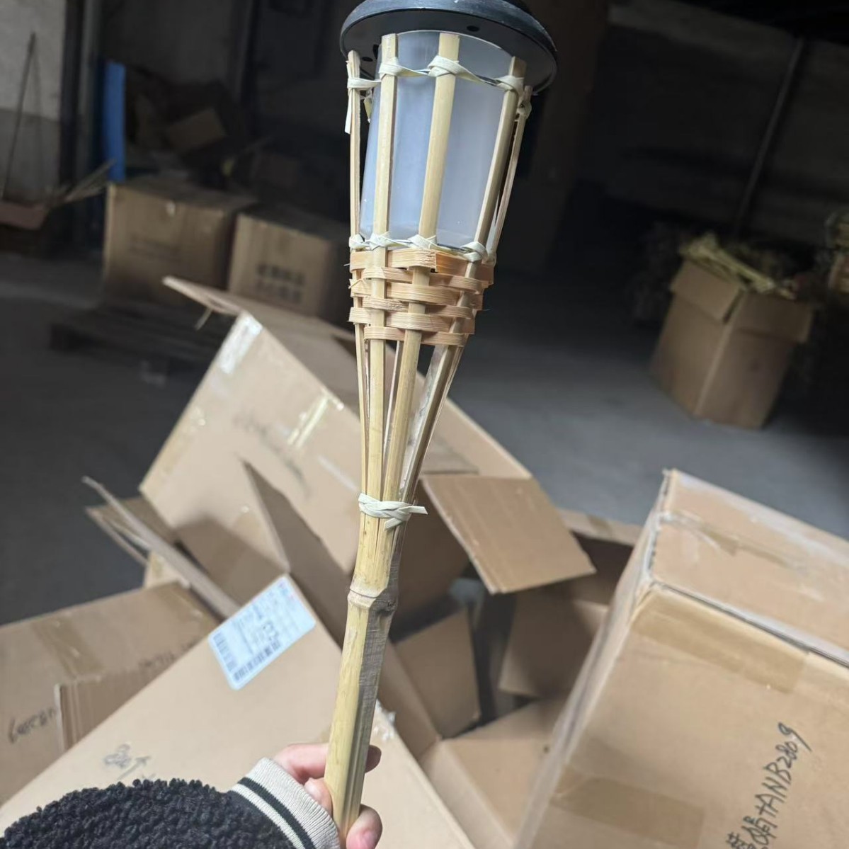 New Solar Torch Light Bamboo Lamp Ground-Inserted Courtyard Lawn Garden Landscape Light Waterproof Flame Light